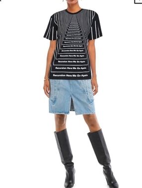 Paco Rabanne Black White Recursive Stripe Tee